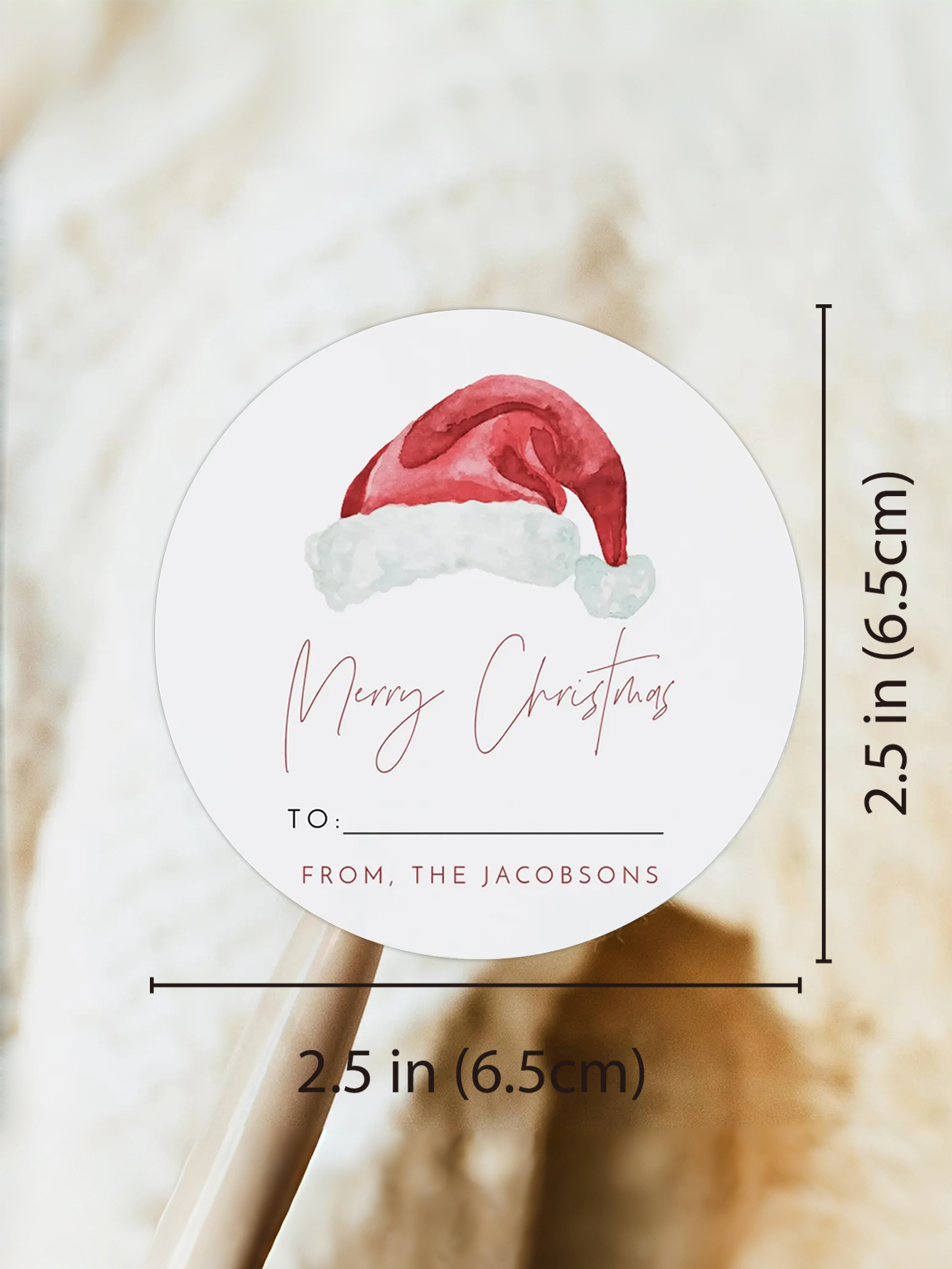Custom Christmas Hat Label Stickers